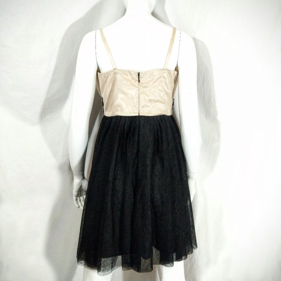 Champagne & Black Embellished Formal Dress EUC - Picture 4 of 5